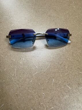 Rimless Gradient Blue to Purple Sunglasses